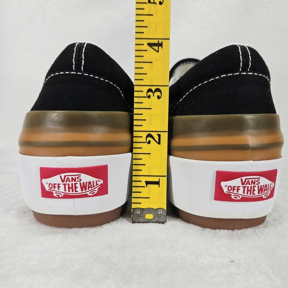 Vans Shoes Womens 6.5 Black Canvas Slip On Platform Lug Sole Skate Sneakers - Picture 12 of 13